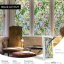 3D Stained Glass Window Film, Decorative Window Privacy Film for Bathroom, Front Door, Home, Sun Blocking Heat Control, Static Cling, Beast Rose 23.6inch x 35.4inch