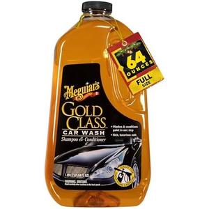 Meguiar's Gold Class Car Wash - Get Professional Results in a Foam Cannon or as a Bucket Wash - Get a Clean and Glossy Finish That's Safe for All Paint Types - 64 Oz