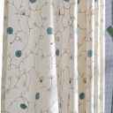 VOGOL 2 Panels Grommet Curtains Simple Style Embroidered Elegant Window Drapes for Living Room Bedroom, 52x84, Blue Floral in White