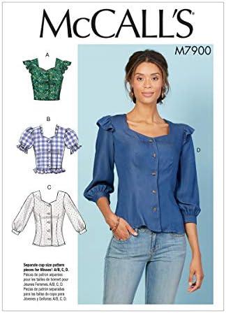 McCall's Patterns McCall's Women's Short, 3/4, and Elbow Length Sleeve Blouse Sewing, Sizes 14-22 Patterns