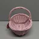Pink Woven Oval Gift Basket, 9.6in × 7.7in × 8.9in