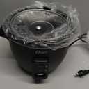 Oster 6-Cup Rice Cooker with Steamer Tray, Electric Rice Maker, Automatic Keep Warm, Nonstick Inner Pot, Black