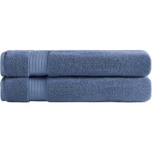Ozdilek 2-Piece Bath Towels, 30x60 550GSM 30x60 Inches, 100% Turkish Cotton, Luxury Quick Dry, Extra Large, Fade-Resistant, Eco-Friendly, Spa Towel, Cotton Towel (Ocean Blue)