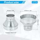 PATIKIL 7 Inch to 4 Inch Duct Reducer, 2 Pcs Galvanized Steel Round Air Duct Reducer Crimped Pipe Increaser Adapter Connector Fitting Coupling for HVAC, Ventilation Systems