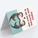 3 x 25th Birthday Card Gifts for Him Her | Romantic Otter 25 Year Old Birthday Decorations for Women Men Husband Wife