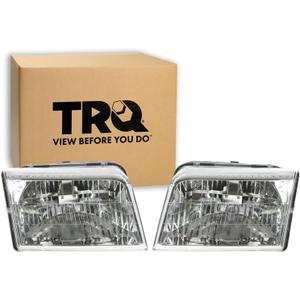 TRQ Driver and Passenger Side Headlight Assembly Set Compatible with 20062011 Mercury Grand Marquis