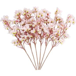 6Pcs Artificial Silk Cherry Blossom Flower Artificial Cherry Blossom Branches for DIY Wedding Bouquets Home Japanese DecorPink 6Pcs Artificial Silk Cherry Blossom Flower Artificial Cherry Blossom Branches for DIY Wedding Bouquets Home Japanese DecorPink
