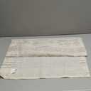 jinchan Striped Linen Kitchen Tier Curtain Rustic Cafe 30 Inch Small Window Balanced Stripe Half Window Curtains for Living Room Bathroom 2 Panels Taupe Grey on Linen