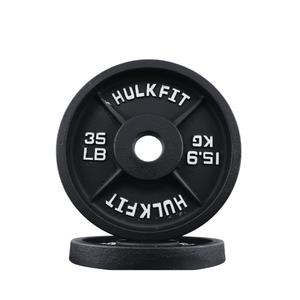 HulkFit Olympic Steel Weight-35 Lb Plate with Anti-Rust Finish for Barbells & Plate Only Strength Training - Black