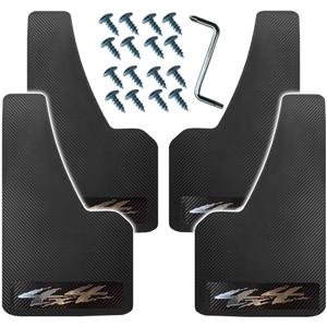 4 PCS Plus Size Carbon Fiber Pattern Car Mud Flaps, Splash Guard, Fit for Full-Size Suvs, Pickup, Truck, Rvs, and Freight Caravans All-Weather with Wide Body and Scratch/Abrasion Resistance