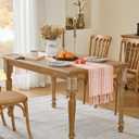 Wracra Fall Table Runner Linen Farmhouse Table Runners 108 inches Long Autumn Table Runner with Hand-Tassels for Thanksgiving, Party Decor and Dining Room Decorations (Hemstitched Orange, 13"108")