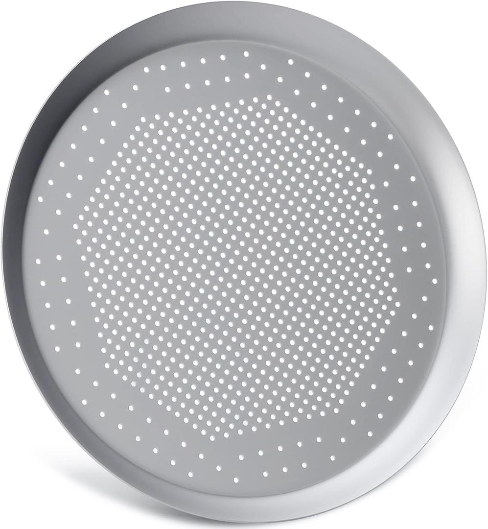 Beasea Pizza Pan for Oven, 12 Inch Perforated Pizza Pan with Holes, Heavy Duty Aluminum Alloy Round Pizza Tray Pizza Crisper Pan Pizza Baking Tray Bakeware for Home Restaurant Kitchen (Silver)