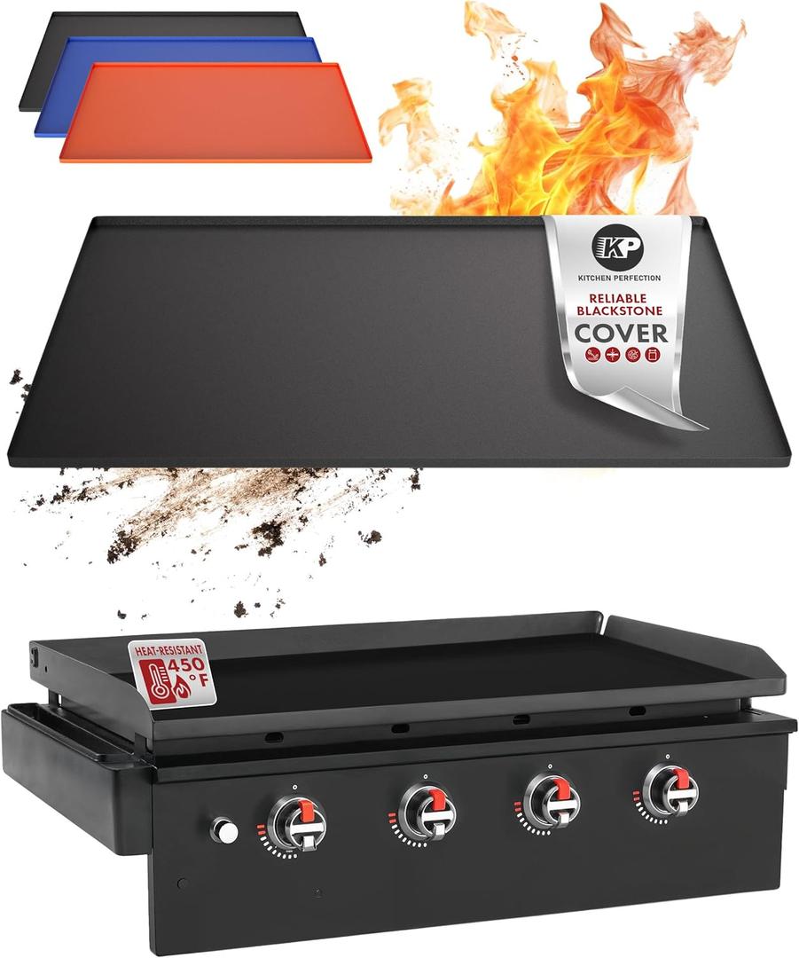 KITCHEN PERFECTION 36" Premium Silicone Griddle Cover Mat for Blackstone Griddle 36 Inch - Hermetic Protection from Rust & Debris All Year, Fits All Blackstone 36 Inch Models - Food Grade Silicone