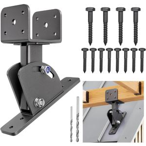 Pergola Brackets 4x4 (Actual Size:3.5"3.5") Adjustable Angles Saddle Roof Riser Brackets for Patio Cover 304 Stainless Steel Pergola Bracket Kit Patio Roof Riser Patio Kit, 3Pack