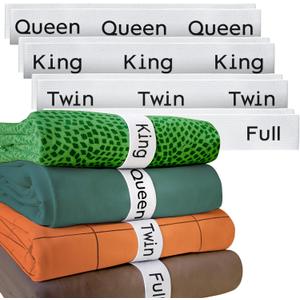 Niagara 8 Pack Bed Sheet Organizer and Storage Label Bands - Fully Elastic Stretchable Linen Closet Organizers and Storage - Bed Sheet Organizer Bands for Bed Sheets, Duvets (Twin, Full, Queen, King)