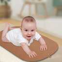 Portable Baby Diaper Changing Mat,Soft Faux Leather, Wipeable & Easy to Clean,for Home or Travel, Waterproof, with Storage Strap,Easily Put into Diaper Bag,30 x 17 in (Sage Green & Coffee)