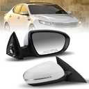 Passenger Side Mirror Compatible with 2011 2012 2013 Kia Optima Mirrors with Turn Signal Light,Power Glass,Manual Folding,Replace KI1321152 White (5 Pins)