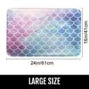 Britimes Purple Pink Gradient Bath Mat,Mermaid Scale Texture Bathroom Rugs No Slip,Cute Washable Cover Floor Rug Carpets Floor Mat 16x24 inches for Kitchen Bedroom