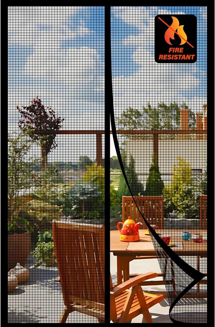 Magnetic Screen DoorFiberglass Screen Door MeshKeep Bugs Out, Heavy-Duty Mesh Curtain,Pet and Kid Friendly, Works with Front Doors, Sliding Doors36x80 Inch Fiberglass