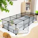 BUCATSTATE Guinea Pig Cages 20 Panels, Rabbit Cage Indoor with Waterproof Mat, Small Animal Playpen with Door for Guinea Pigs, Bunny, Hedgehogs, Chickens, Chinchillas (56" L x 24" W x 12" H)