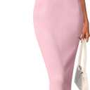 PRETTYGARDEN Women's 2025 Summer Bodycon Maxi Dresses Sleeveless Buttons Knit Spring Elegant Wedding Guest Cocktail Dress (Pink,X-Large) (Pink)