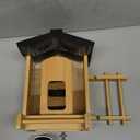 Bird Feeder with Camera, Smart Bird Feeder for Outdoors, Wild Birds Feeders with Solar Panel Bamboo Birds House Camera for Birdlovers, AI Auto Capture Birds & Real-time Notification (Gable)