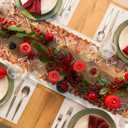 2 Pcs Christmas Gingerbread Table Runner Vintage 13'' x 72'' Merry Christmas Table Runner Xmas Decorations for Xmas Holiday Party Home Dining Kitchen Decor