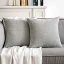 MIULEE Pack of 2 Light Grey Decorative Pillow Covers 45x45Inch Soft Chenille Couch Throw Pillows Farmhouse Cushion Covers for Home Decor Sofa Bedroom Living Room