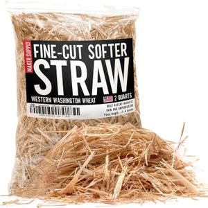 Straw  Fine Cut Softer 2 Quarts from Local Washington Farm for Small Crafts, Decorative Hay, Natural Gift Baskets, Fresh Harvest Smell, DIY with Raw, Unprocessed USA Wheat Straw (Single)