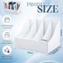 3 Pack Cardboard Magazine File Holders 12 Grids Vertical Book Bins 10.6'' x 10.2'' x 14'' Magazine Document Storage Box for Desk Shelves Home Office Classroom Library Use (White)