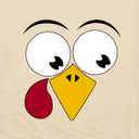 Thanksgiving Shirts for Women Happy Turkey Day T-Shirts Turkey Face Tee Tops (Beige, XL)