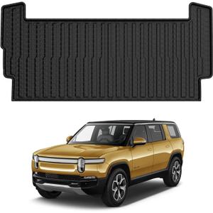 Mixsuper Cargo Liner for Rivian R1S 2022-2024 2025, All Weather Trunk Mat for R1S Accessories Anti-Slip Trunk Liner Rear Cargo Mat Black