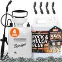 Rock Glue, 1Gallon Mulch Glue for Landscaping with Sprayer, Fast-Dry Strong Pea Gravel Stabilizer Landscape, Non-Toxic Long-Lasting Dries-Clear Strong Pea Gravel Binder for Pebble Pine Outdoor Garden