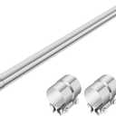 LCGP 2.5 Inch Straight Exhaust Pipe, 2.5" Stainless Steel Straight Muffler Replacement Pipe, 48" Length Mandrel Exhaust Tube with Two Lap Joint Band Clamps(New Version)