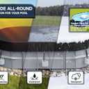 LXKCKJ 10x16 FT Rectangular Pool Cover for Above Ground Pool, Solar Oval Pool Cover Protector, Winter Pool Cover with Accessories Set Ideal for Cold and UV Resistant, Dustproof (Black)