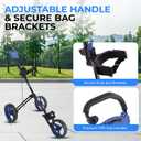SereneLife Golf Push Pull Cart Lightweight, Foldable, Bag Holder with Adjustable Handle, Caddy Accessories, Compact Folding Golf Trolley for Travel