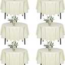 6 Pack 70 In Round Light Beige Tablecloths - Reusable Polyester Table Covers – Protect from Spills (Not Waterproof) – for Weddings, Banquets, Parties – Ships Folded, Wrinkles Likely, Steam Before Use