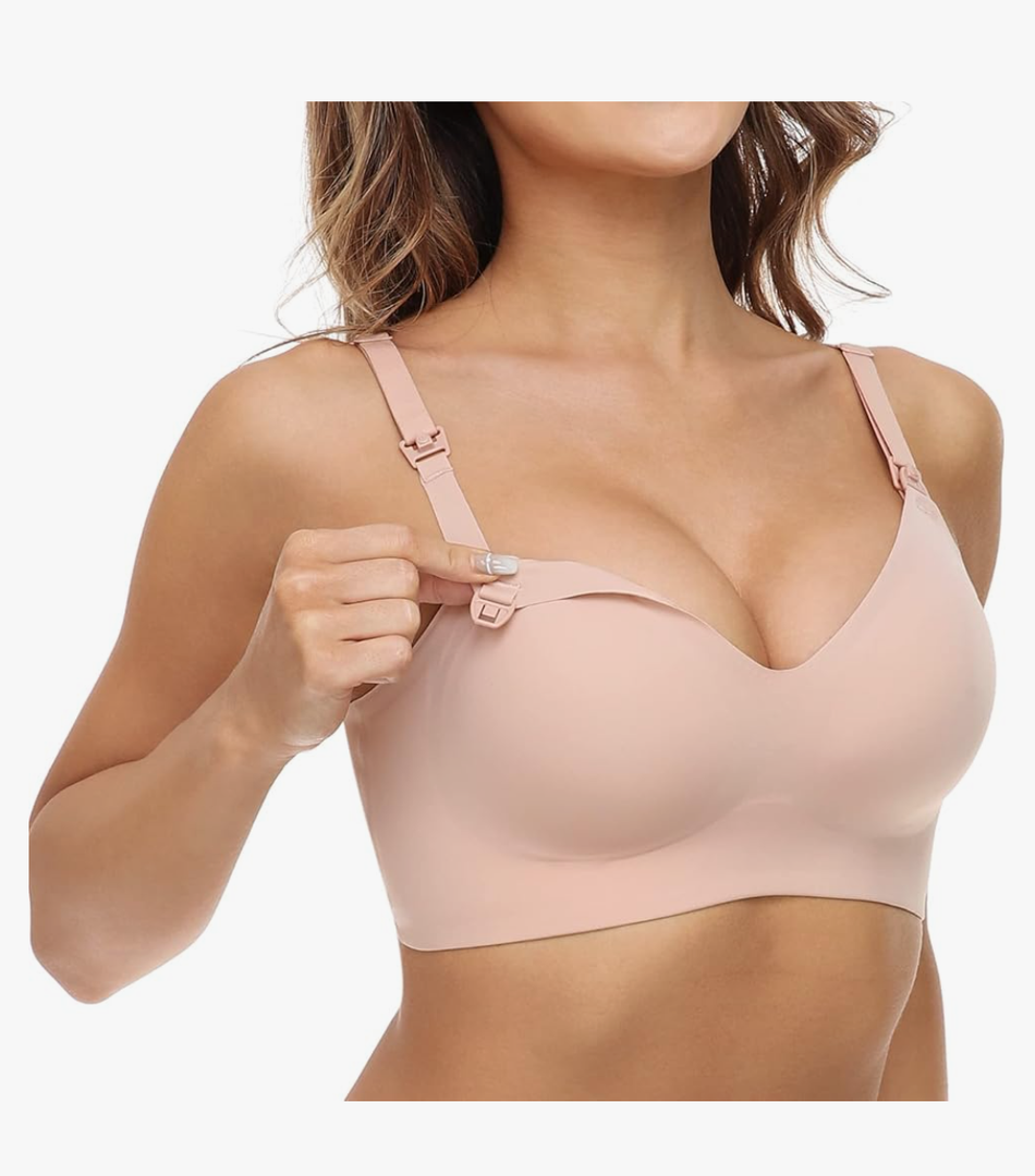 Momcozy Nursing Bras for Breastfeeding, YN21 Seamless Ultra Comfort Maternity Bra, Natural Shape, Pregnancy Sleep Bralette XL