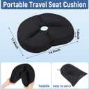 BALAPET Portable Foldable Travel Seat Cushion,Thick Airplane Seat Cushion for Long Flights,Travel Essentials Adjustable Pad for Flying, Airplane, Office, Home, Trains, Cars(14.9x11.8x1.6in)