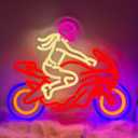 Motorbike Girl Neon Sign,Cool Girl Riding Motorcycle Neon Light Lady Led Sign, Motorcycle Led Light, Motors accessries for Garage Decor gifts