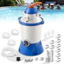 1000 GPH Pool Sand Filter Pump for Above Ground Pools, Energy-Saving & Low Noise - 6-Way Valve - ETL & GFCI Safe, Fits Intex, Coleman, Bestway & Summer Waves Pools
