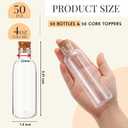 Talandale 50 Pcs 4 oz Potion Bottles with Cork - Clear Plastic Sand Art Bottles for DIY Wedding Party Favors