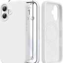 GONEZ Magnetic for iPhone 17 Case, [Compatible with MagSafe] Anti-Scratch Microfiber Lining & Screen Protector, Silicone Camera Control, Shockproof Slim Phone Cover 6.3 inch, White