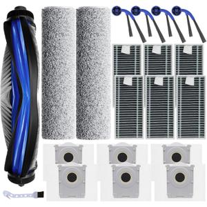 20 Pcs Replacement Parts for Ecovacs Deebot T80 Omni/for Yeedi M14 Plus Robot Vacuum-Accessory Set with 1 Main Brush, 2 Mop Brush Rollers, 6 HEPA Filters, 6 Dust Bags, 4 Side Brushes, 1 Tool