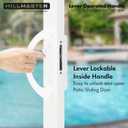 HILLMASTER Sliding Glass Door Handle with Mortise Lock and Key Cylinder,Patio Door Lock with Key Replacement Patio Door Handle Set Sliding Door Lock Fits 3-15/16" Screw Hole Spacing,Reversible Design