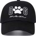 Dog Mom Hat Embroidered Baseball Cap for Women Gifts for Dog Lover (Black)