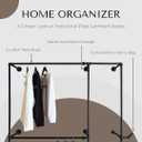 Black Industrial Pipe Clothing Rack 62.5" W Wall Mounted, Heavy Duty Iron Garment Rack 150 lbs per Rod, Open Closet Organizer for Bedroom Laundry Room Retail Display
