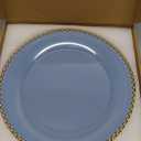 Blue Beaded Charger Plates, 13 Inch Plastic Round Chargers for Dinner Plates, Party, Wedding, Birthday.Set of 6