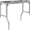 Stainless Steel Folding Table 48 x 24 Inch Commercial Workbench, Collapsible Portable Utility Table for Kitchen, Outdoor BBQ, Restaurant, Garage