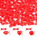 Fangoo 210PCS Red Pink Acrylic Rose Ornaments Mini Acrylic Rose Gems for Valentine Vase Filler Decor for Table Scatter Engagement Valentine's Day Wedding Anniversary Party (RedPink-Rose, 12OZ)